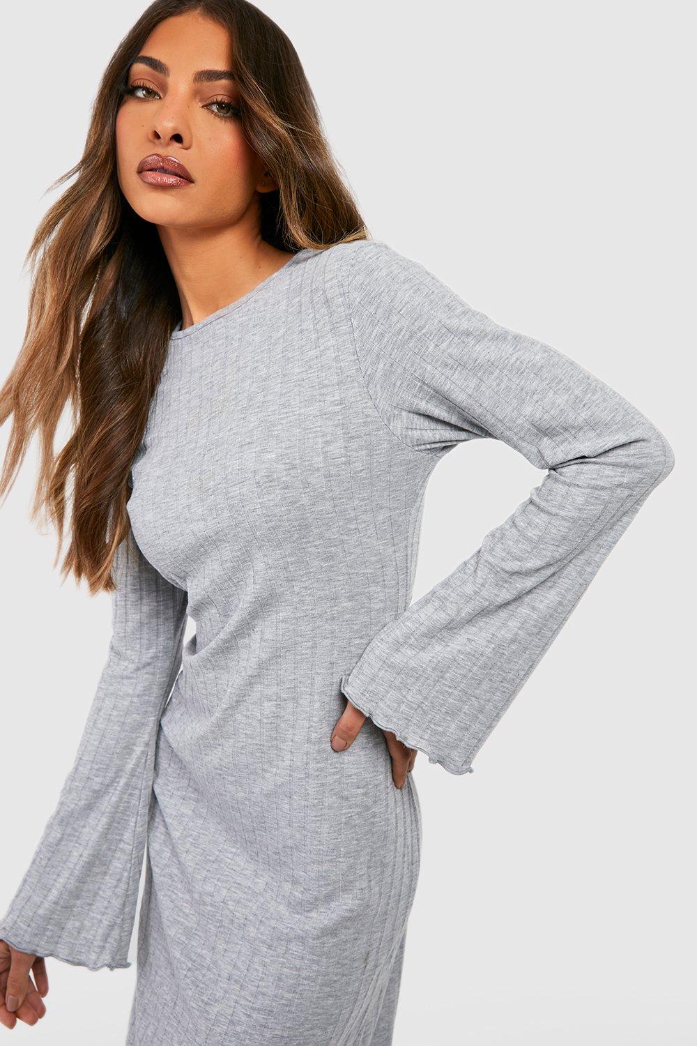 Grey bell hot sale sleeve dress